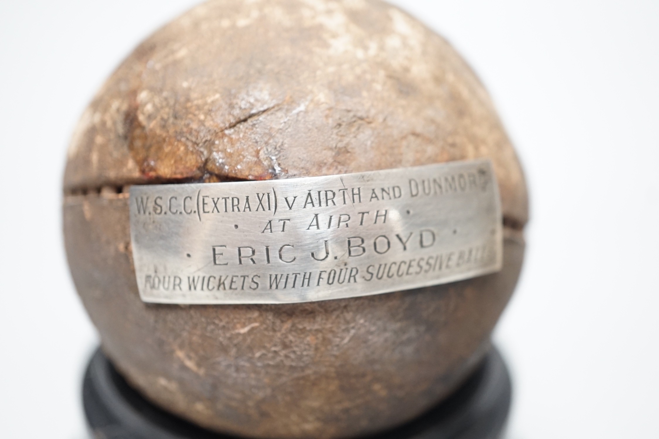 Two sporting awards, golf and cricket with silver mounts